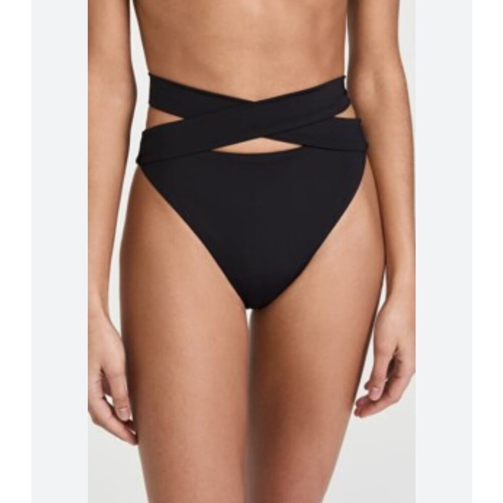 NWT Good American 10 Ways To Wear Bikini Bottom High Waist Black Women's Size 0